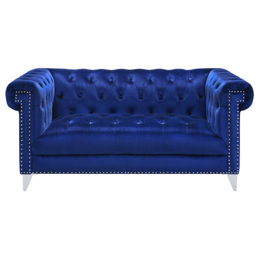 Bleker Upholstered Tuxedo Arm Tufted Loveseat