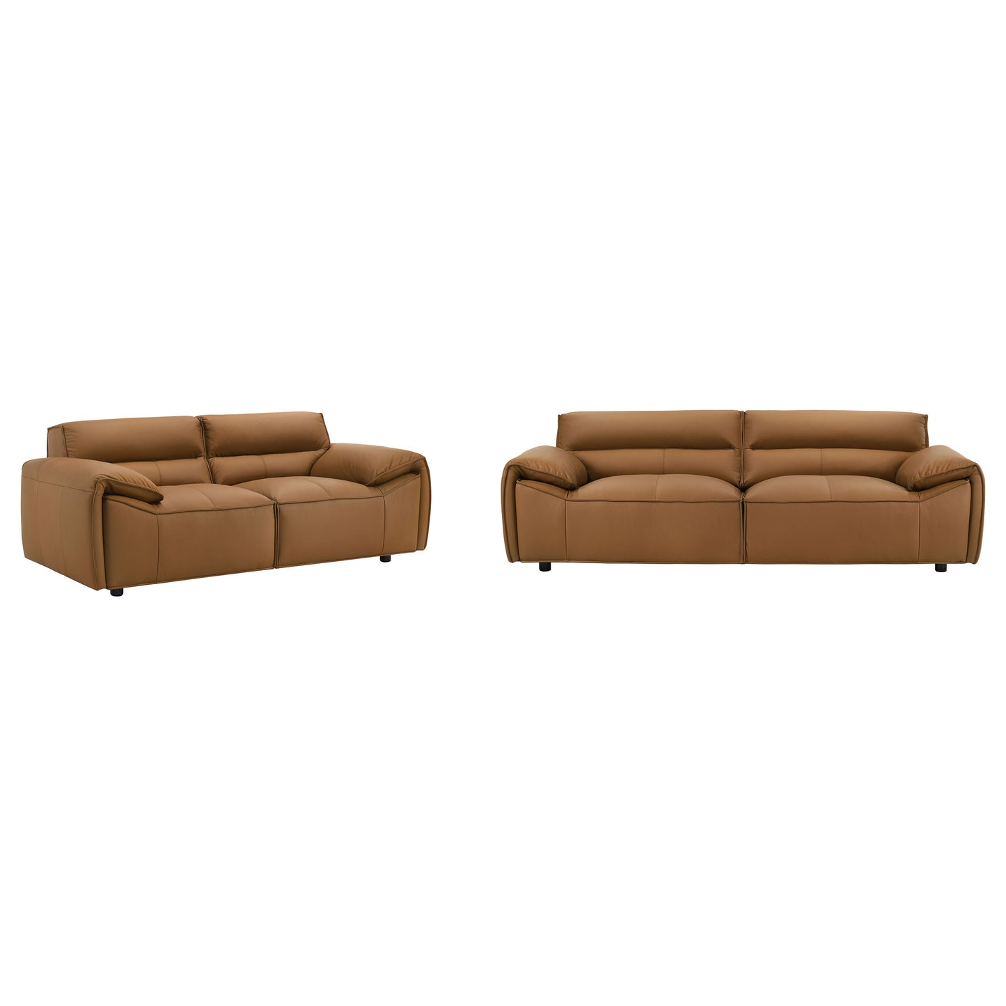 Buxton 2-piece Leather Upholstered Sofa Set Orange