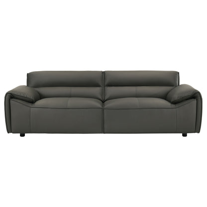 Buxton Top Grain Leather Upholstered Sofa Graphite