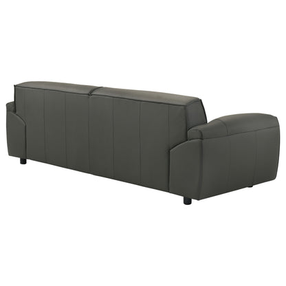 Buxton Top Grain Leather Upholstered Sofa Graphite
