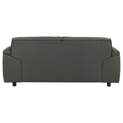 Buxton Top Grain Leather Upholstered Loveseat Graphite