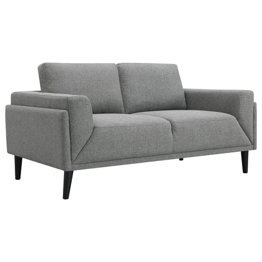 Rilynn Upholstered Track Arm Loveseat Brown