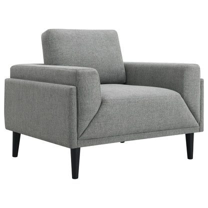 Sillón tapizado Rilynn con brazos, color gris