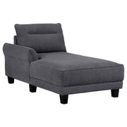 Sofá seccional Caspian con chaise longue y brazos curvos, tapizado en gris