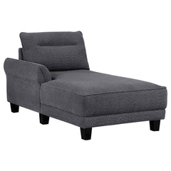 Sofá seccional Caspian con chaise longue y brazos curvos, tapizado en gris