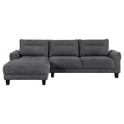 Sofá seccional Caspian con chaise longue y brazos curvos, tapizado en gris