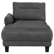 Sofá seccional Caspian con chaise longue y brazos curvos, tapizado en gris