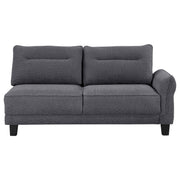 Sofá seccional Caspian con chaise longue y brazos curvos, tapizado en gris