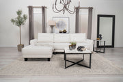Sofá seccional Caspian con chaise longue y brazos curvos, tapizado en gris