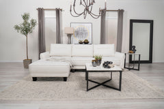 Sofá seccional Caspian con chaise longue y brazos curvos, tapizado en gris