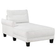 Sofá seccional Caspian con chaise longue y brazos curvos, tapizado en gris