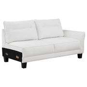Sofá seccional Caspian con chaise longue y brazos curvos, tapizado en gris
