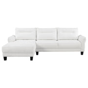 Sofá seccional Caspian con chaise longue y brazos curvos, tapizado en gris