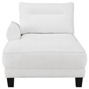Sofá seccional Caspian con chaise longue y brazos curvos, tapizado en gris