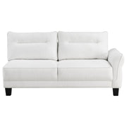 Sofá seccional Caspian con chaise longue y brazos curvos, tapizado en gris