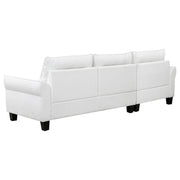 Sofá seccional Caspian con chaise longue y brazos curvos, tapizado en gris
