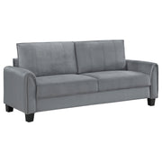 Sofá tapizado Davis con brazos enrollados, gris