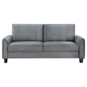 Sofá tapizado Davis con brazos enrollados, gris