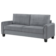 Sofá tapizado Davis con brazos enrollados, gris