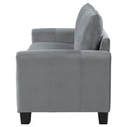 Sofá tapizado Davis con brazos enrollados, gris