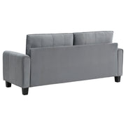 Sofá tapizado Davis con brazos enrollados, gris