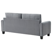 Sofá tapizado Davis con brazos enrollados, gris