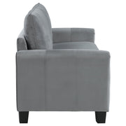 Sofá tapizado Davis con brazos enrollados, gris