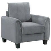Sillón tapizado con brazos enrollados Davis, color gris