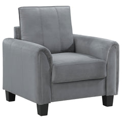 Sillón tapizado con brazos enrollados Davis, color gris