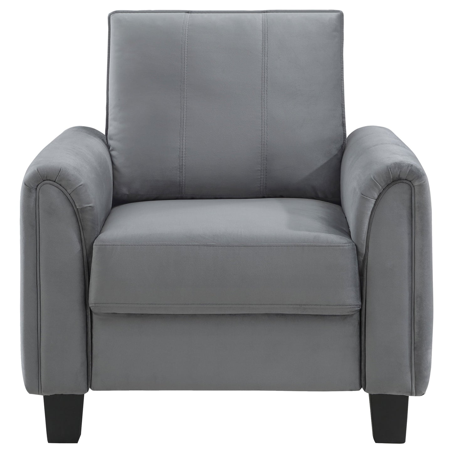 Davis Upholstered Rolled Arm Accent Chair Grey
