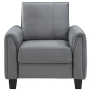 Sillón tapizado con brazos enrollados Davis, color gris