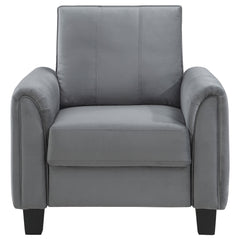 Sillón tapizado con brazos enrollados Davis, color gris