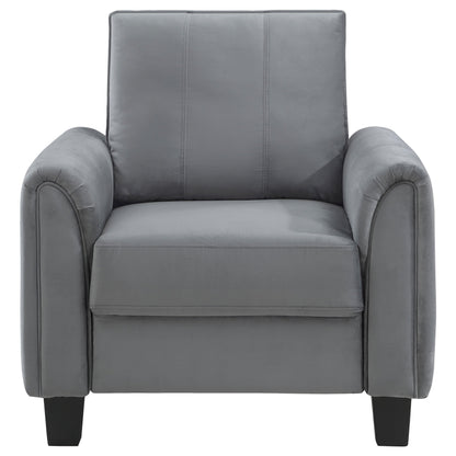 Davis Upholstered Rolled Arm Accent Chair Grey