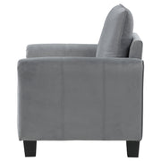 Sillón tapizado con brazos enrollados Davis, color gris
