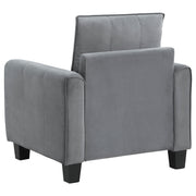 Sillón tapizado con brazos enrollados Davis, color gris