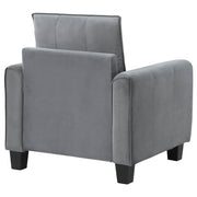 Sillón tapizado con brazos enrollados Davis, color gris