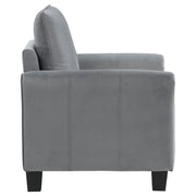 Sillón tapizado con brazos enrollados Davis, color gris