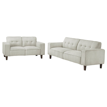 Deerhurst Upholstered Track Arm Sofa Set Greige