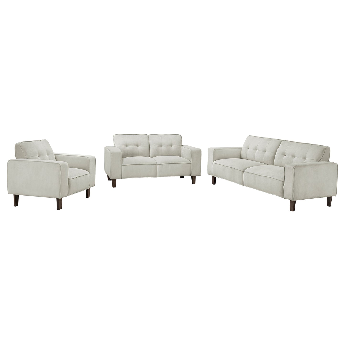 Deerhurst Upholstered Track Arm Sofa Set Greige