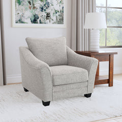 Silla tapizada Tomkins Boucle gris claro