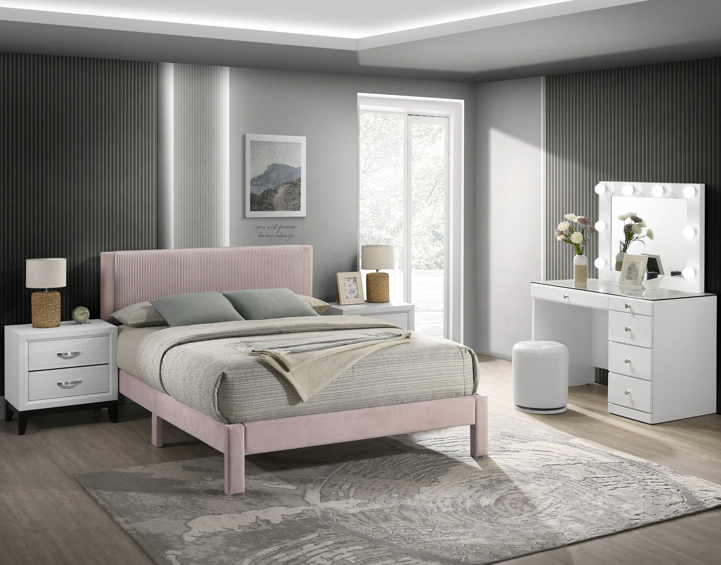 Lucia Bed Pink