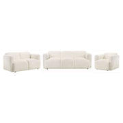 Dorset Upholstered Round Track Arm Sofa Set White