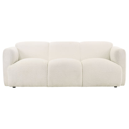 Dorset Fabric Upholstered Round Track Arm Sofa White