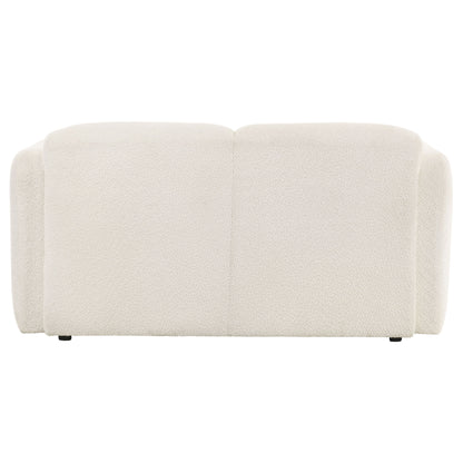 Dorset Fabric Upholstered Round Track Arm Loveseat White