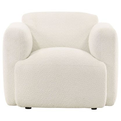 Dorset Fabric Upholstered Round Track Arm Accent Chair White