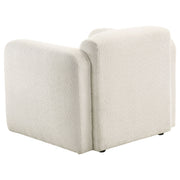 Dorset Fabric Upholstered Round Track Arm Accent Chair White