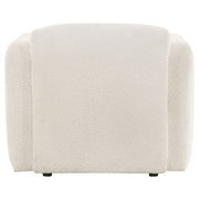 Dorset Fabric Upholstered Round Track Arm Accent Chair White
