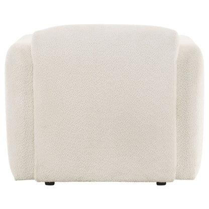 Dorset Fabric Upholstered Round Track Arm Accent Chair White
