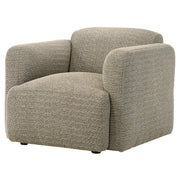 Dorset Fabric Upholstered Round Track Arm Accent Chair Brown