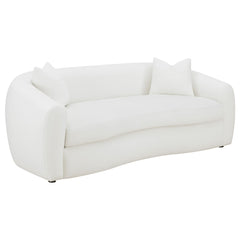 Conjunto de sofá tapizado de piel de oveja sintética Isabella en color natural
